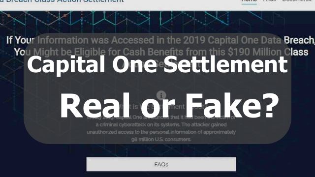 Capital One settlement scam