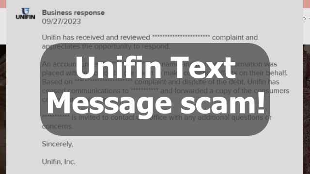 Unifin text message scam