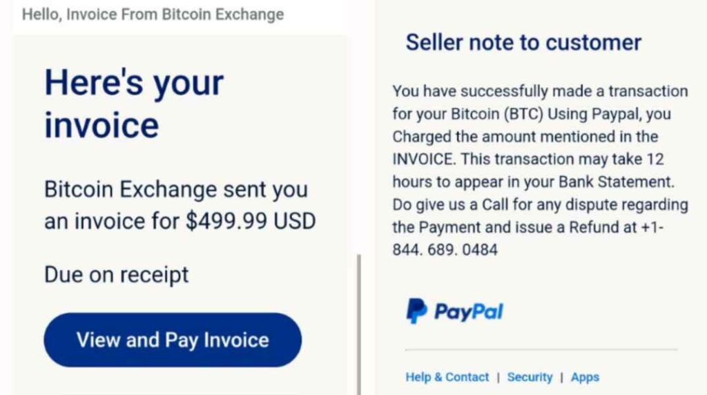 PayPayl Bitcoin scam e-mails