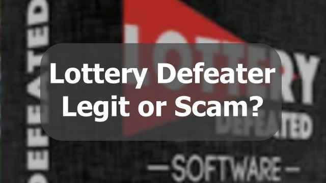 Lottery Defeater legit