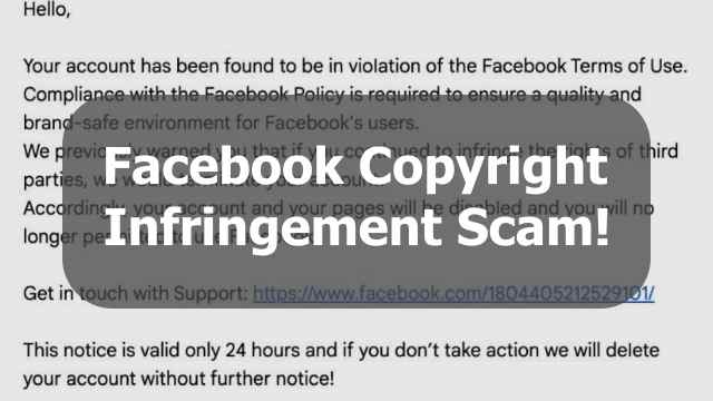 Facebook Copyright infridgement scam