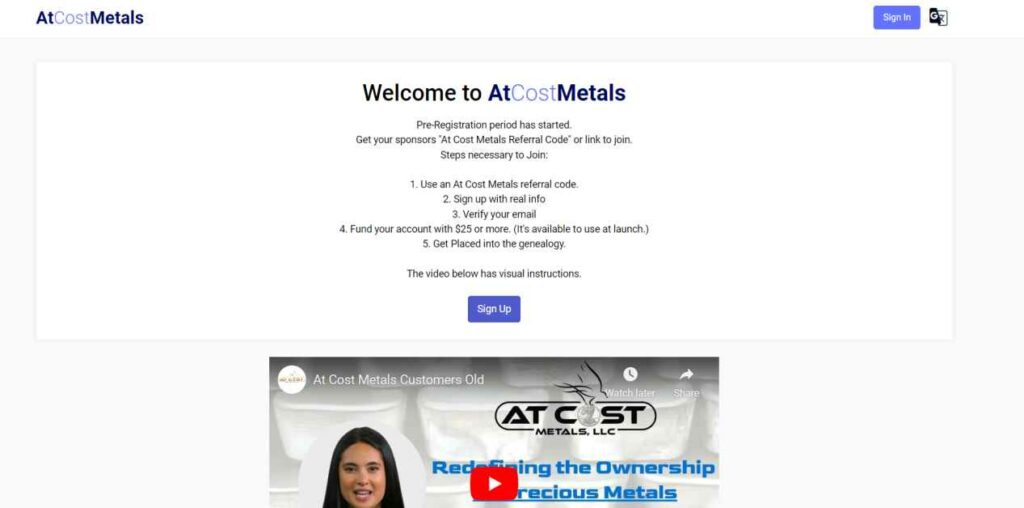At Cost Metals official website