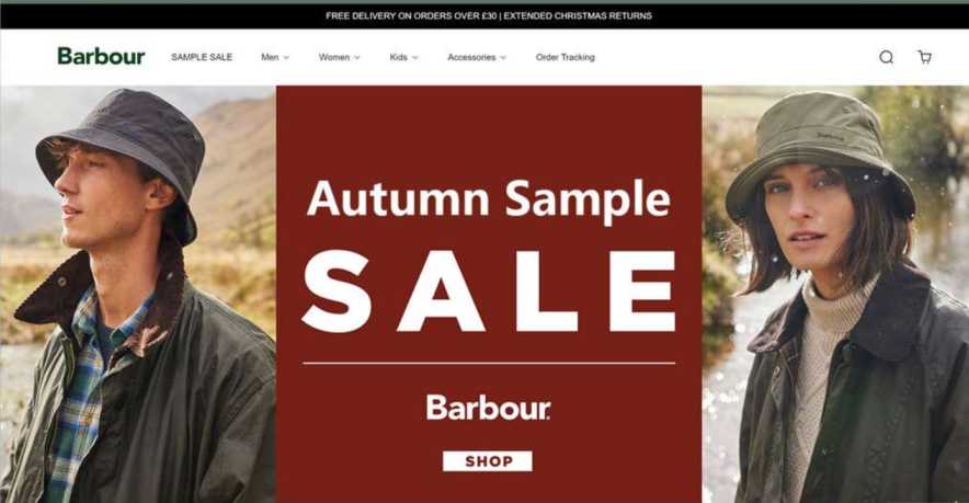 Barbour Sample Sale scam website