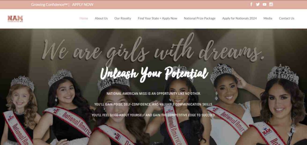 National American Miss offical website