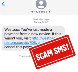 Westpac scam text message