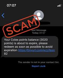 Cole Reward points scam text