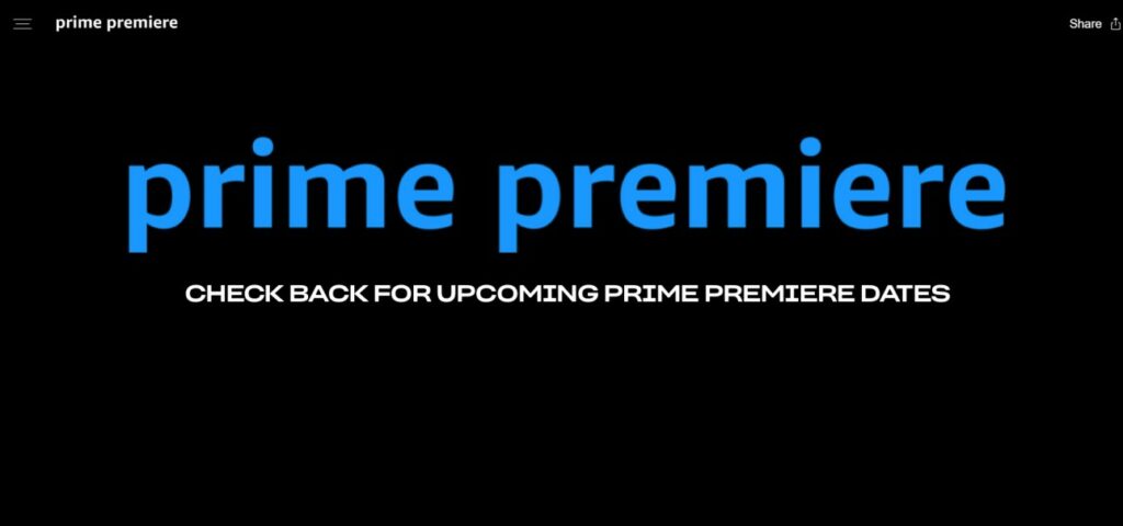 Primepremiere.amazon home page