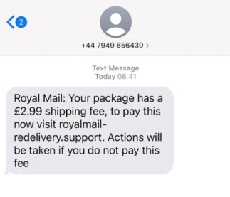 Royal Mail scam text